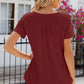 Eyelet Quarter Button Short Sleeve T-Shirt
