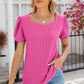 Eyelet Puff Sleeve T-Shirt