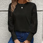 Round Neck Lace Long Sleeve Top