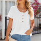 Eyelet Quarter Button Short Sleeve T-Shirt