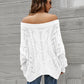 Cable Knit Openwork Off-Shoulder Sweater