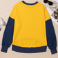 Contrast Round Neck Long Sleeve Sweatshirt