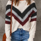 Contrast Dropped Shoulder Long Sleeve Sweater