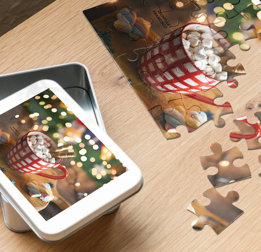 Rainbow Mallows Cocoa Jigsaw Puzzle with Tin