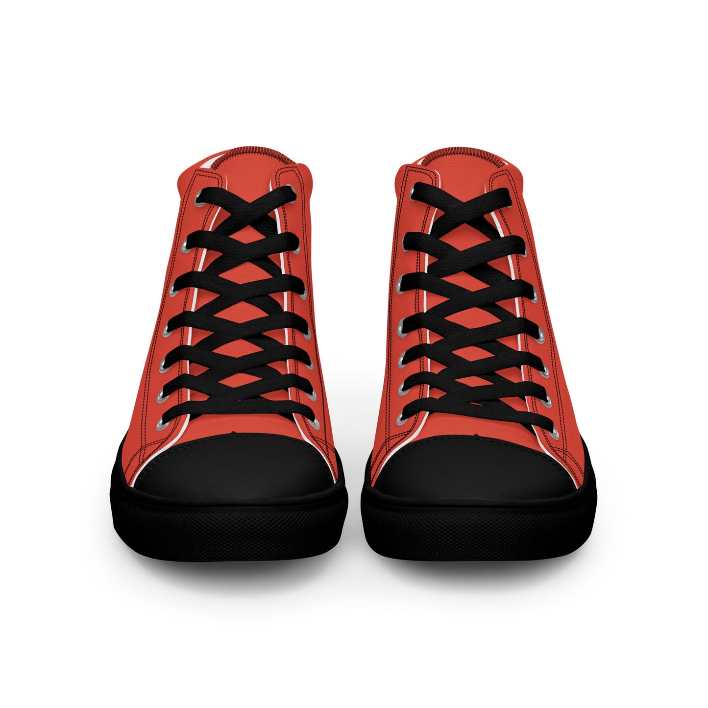 Men’s Orange Red High Top Canvas Shoes