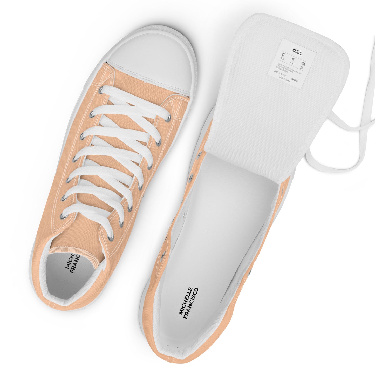 Men’s Peach High Top Canvas Shoes