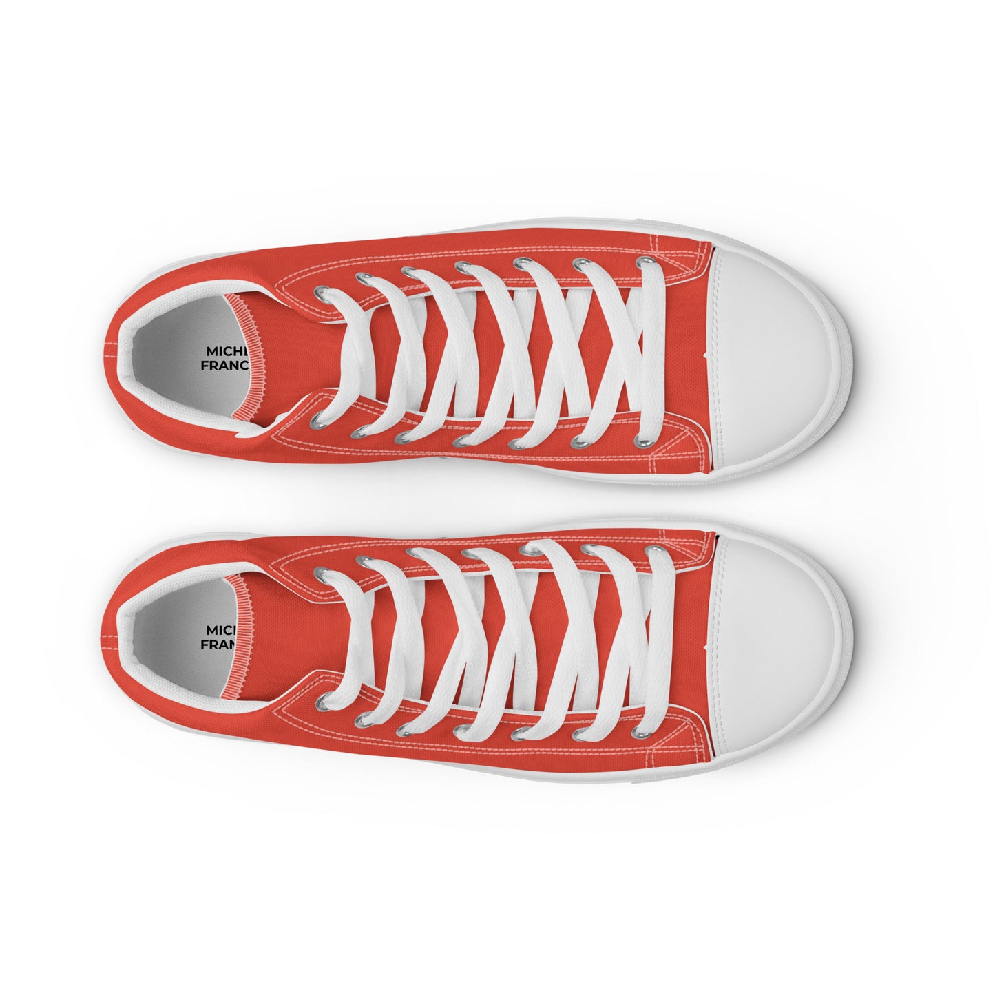 Men’s Orange Red High Top Canvas Shoes