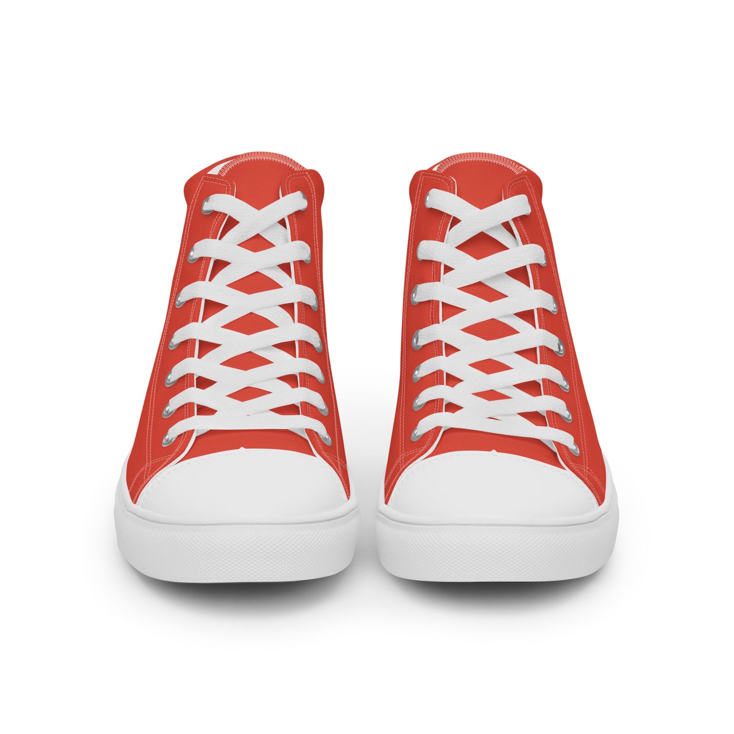 Men’s Orange Red High Top Canvas Shoes