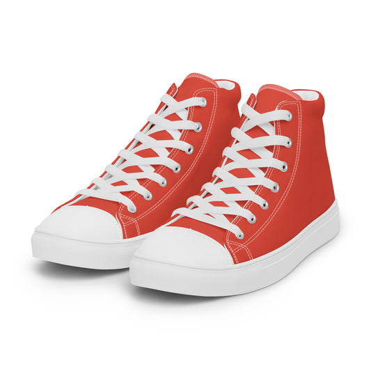 Men’s Orange Red High Top Canvas Shoes