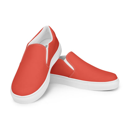 Men’s Orange Red Slip-on Canvas Shoes