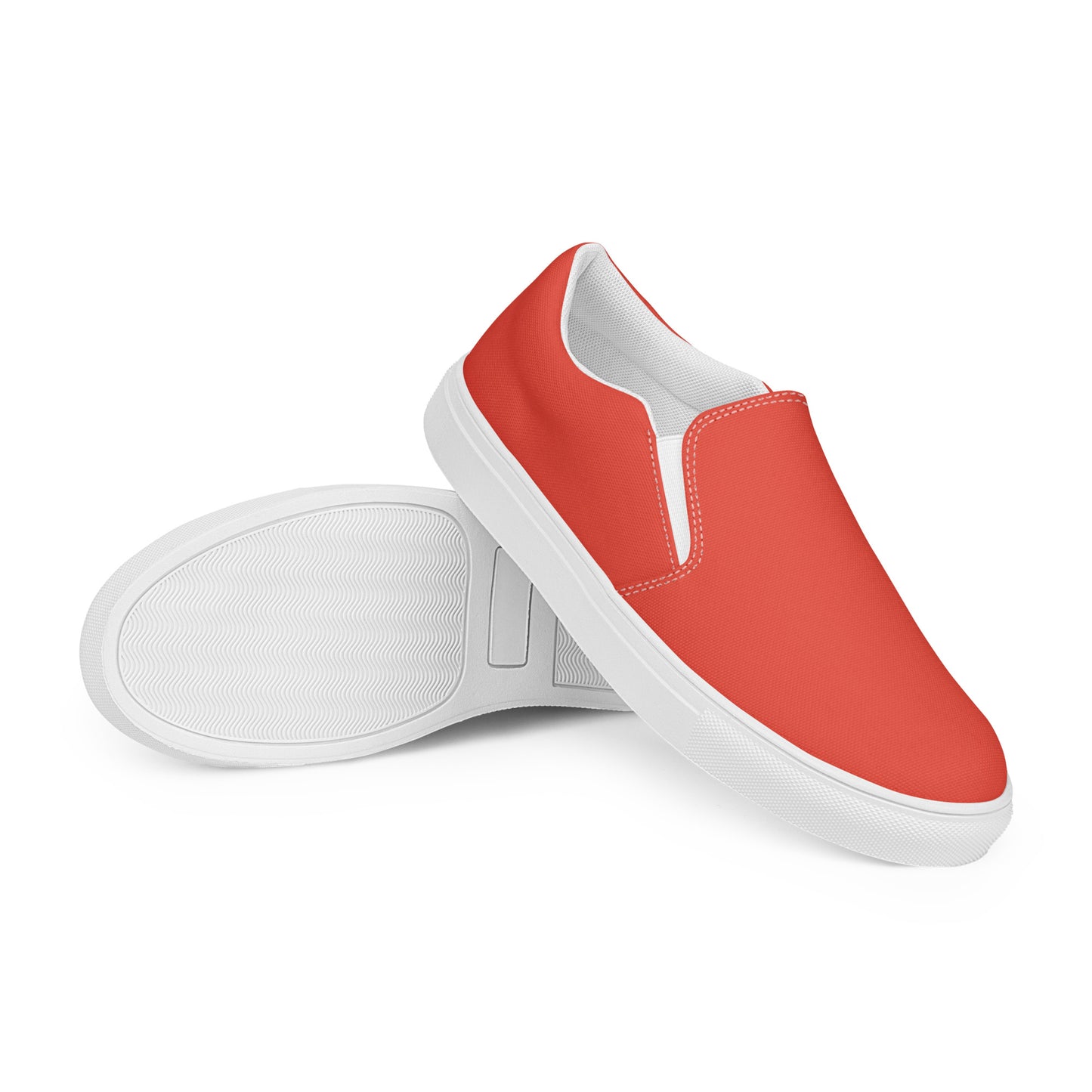 Men’s Orange Red Slip-on Canvas Shoes