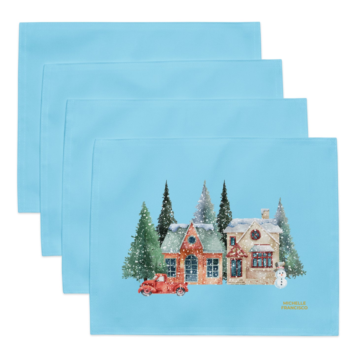 Snowing at Home Placemat Set
