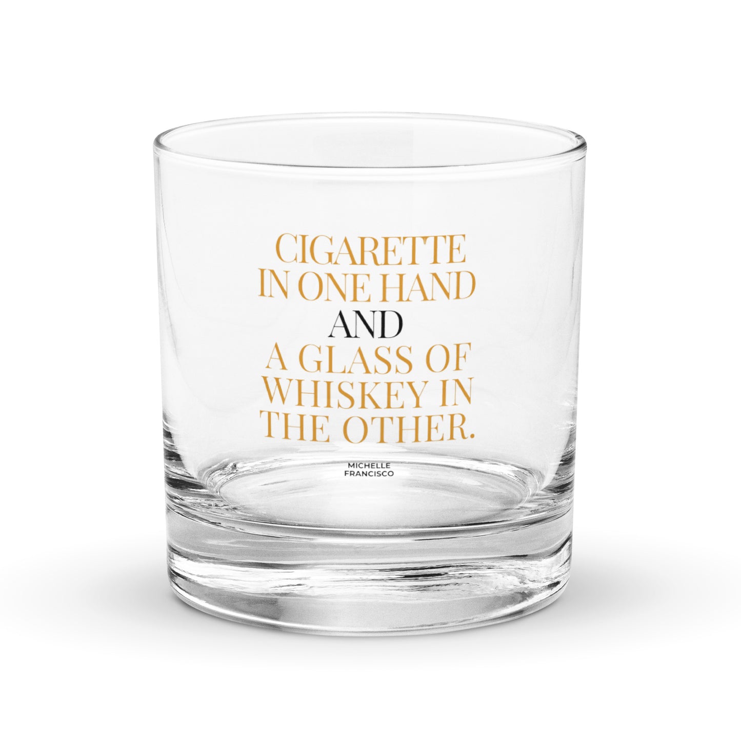 Cigarette and Whiskey Rocks Glass