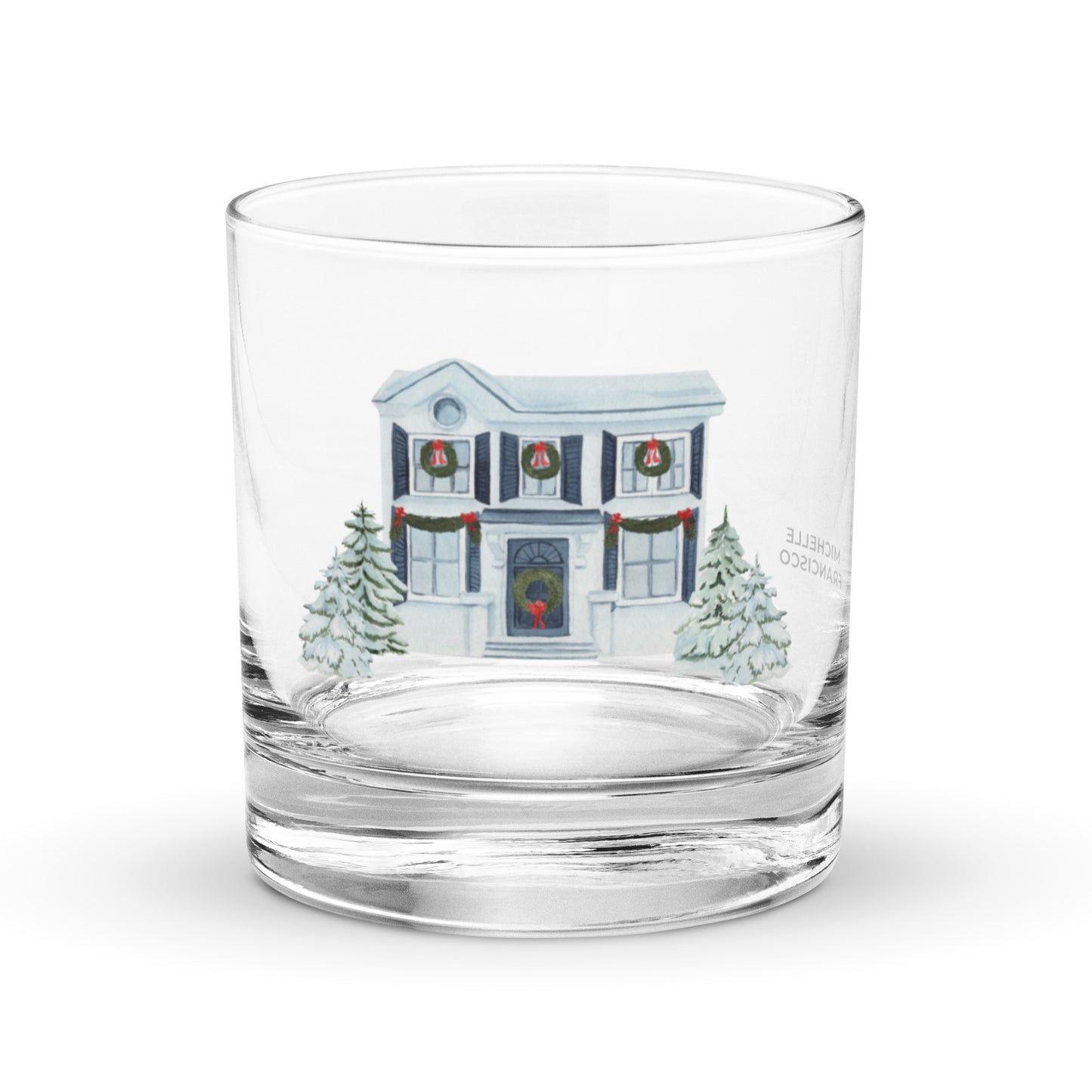 Home For Christmas Rocks Glass