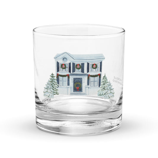 Home For Christmas Rocks Glass