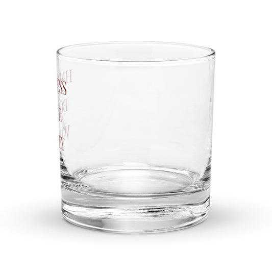 Bottle of Whiskey Rocks Glass