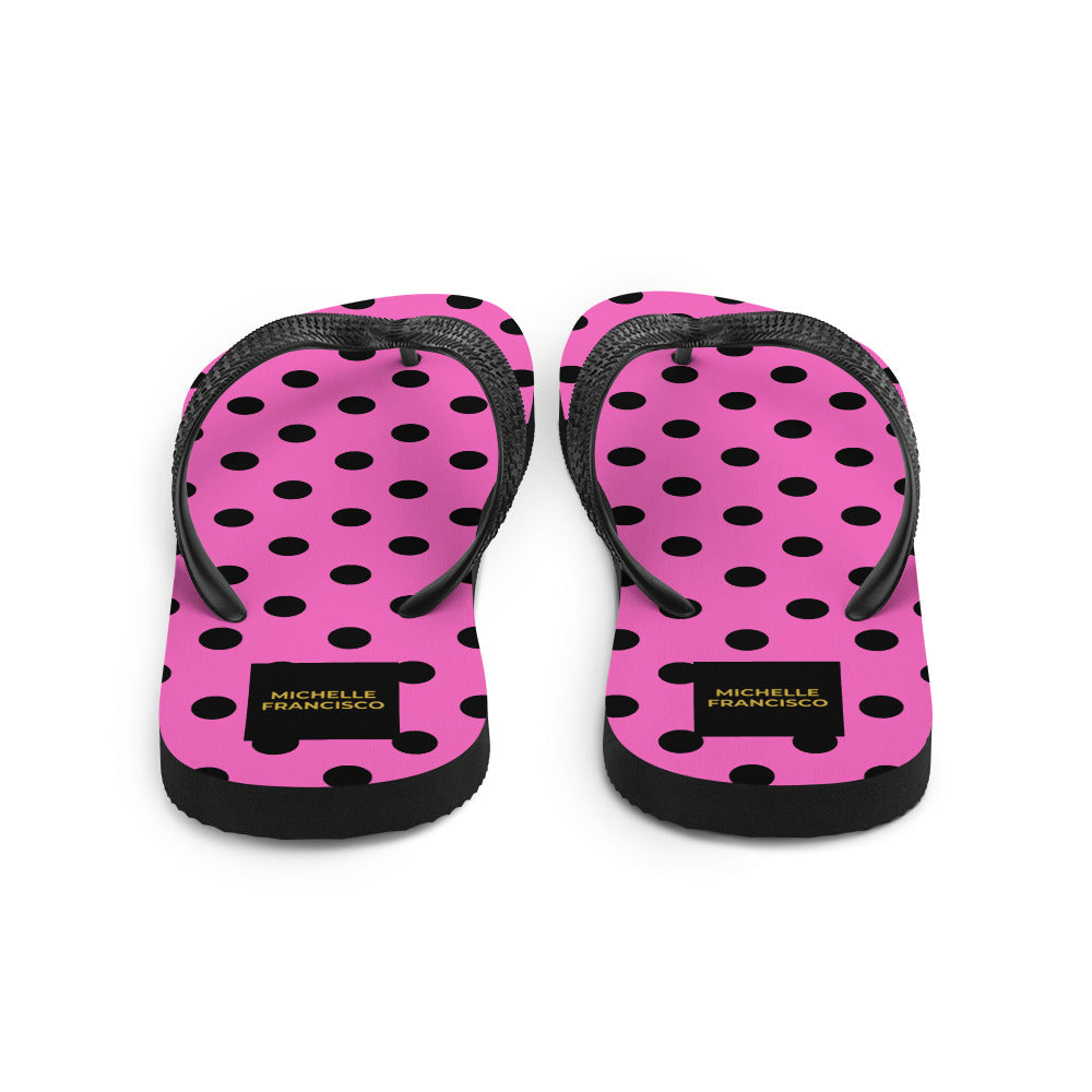 Black Polka Flip-Flops