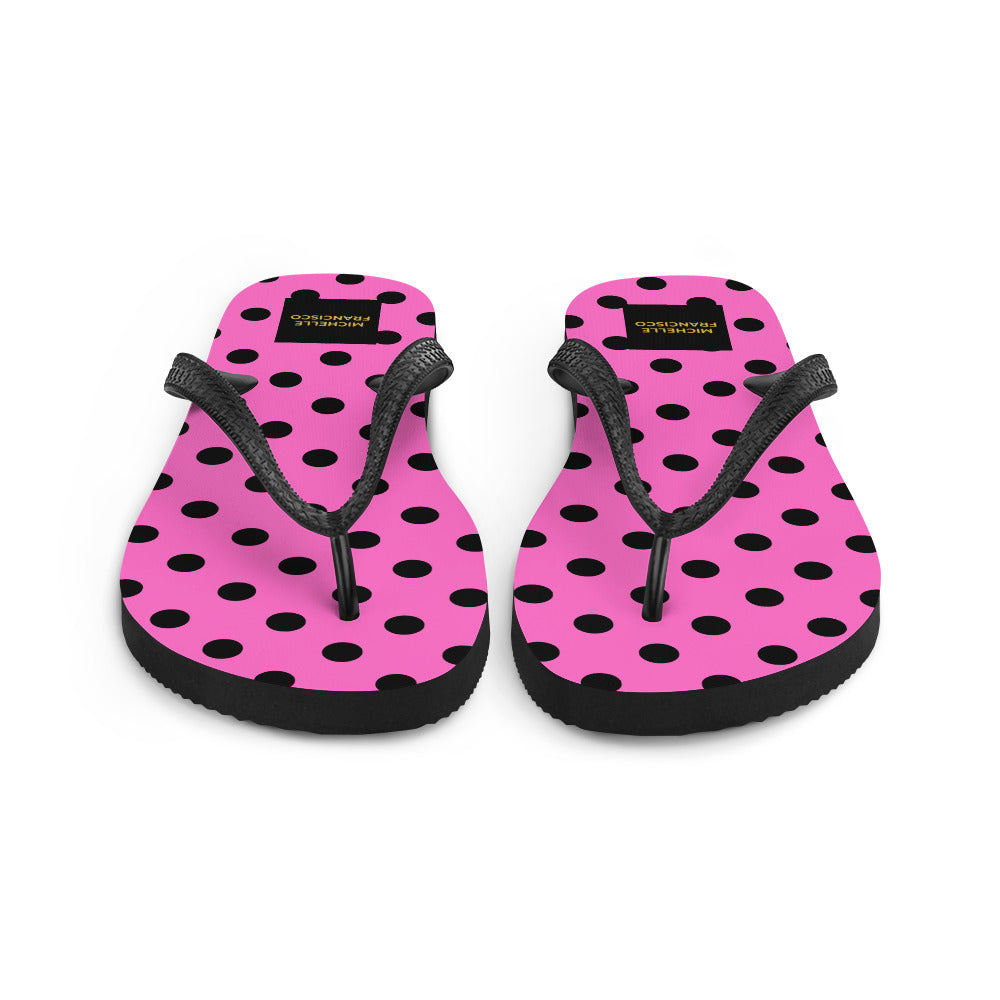 Black Polka Flip-Flops