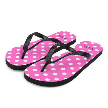 Polka White and Pink Flip-Flops