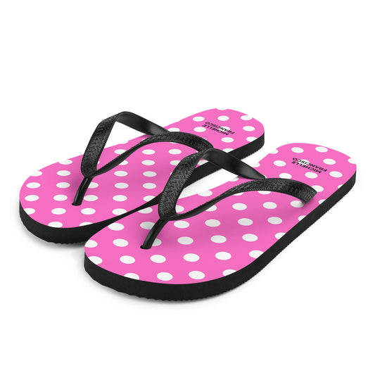 Polka White and Pink Flip-Flops