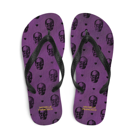 Skulls and Hearts Flip-Flops