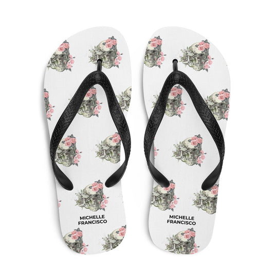 Skulls and Roses Flip-Flops