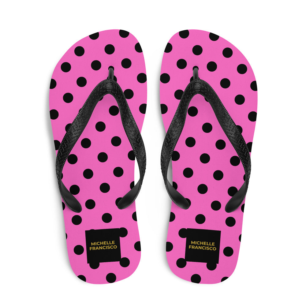 Black Polka Flip-Flops