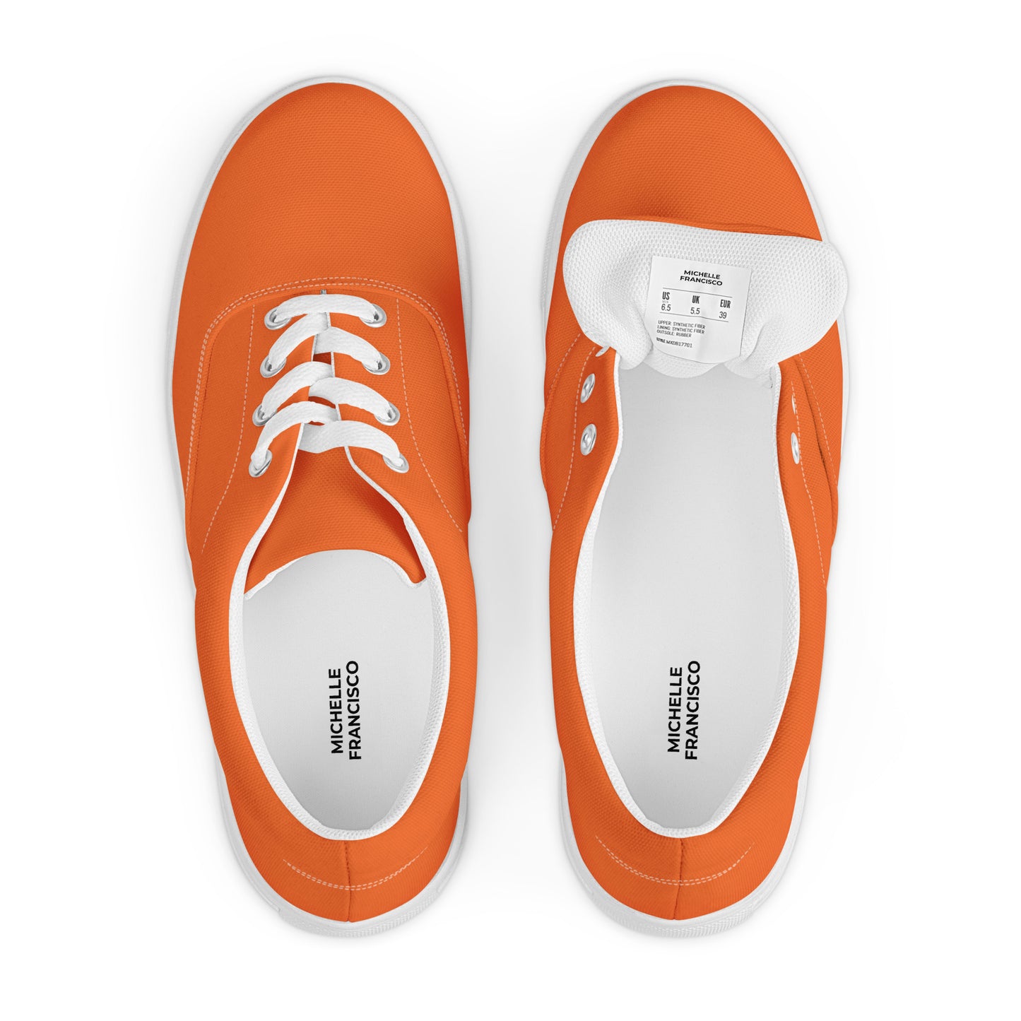 Women’s Orange Lace-up Canvas Shoes