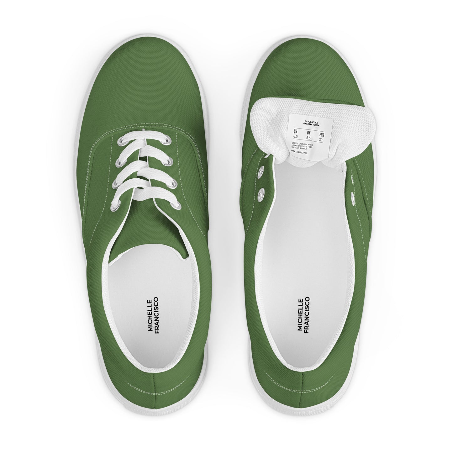 Women’s Fern Green Lace-up Canvas Shoes