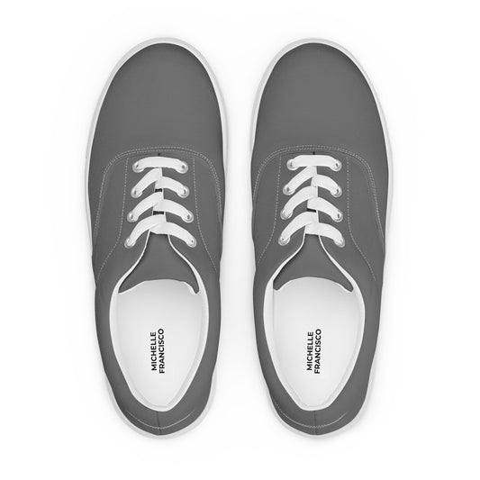 Women’s Grey Lace-up Canvas Shoes