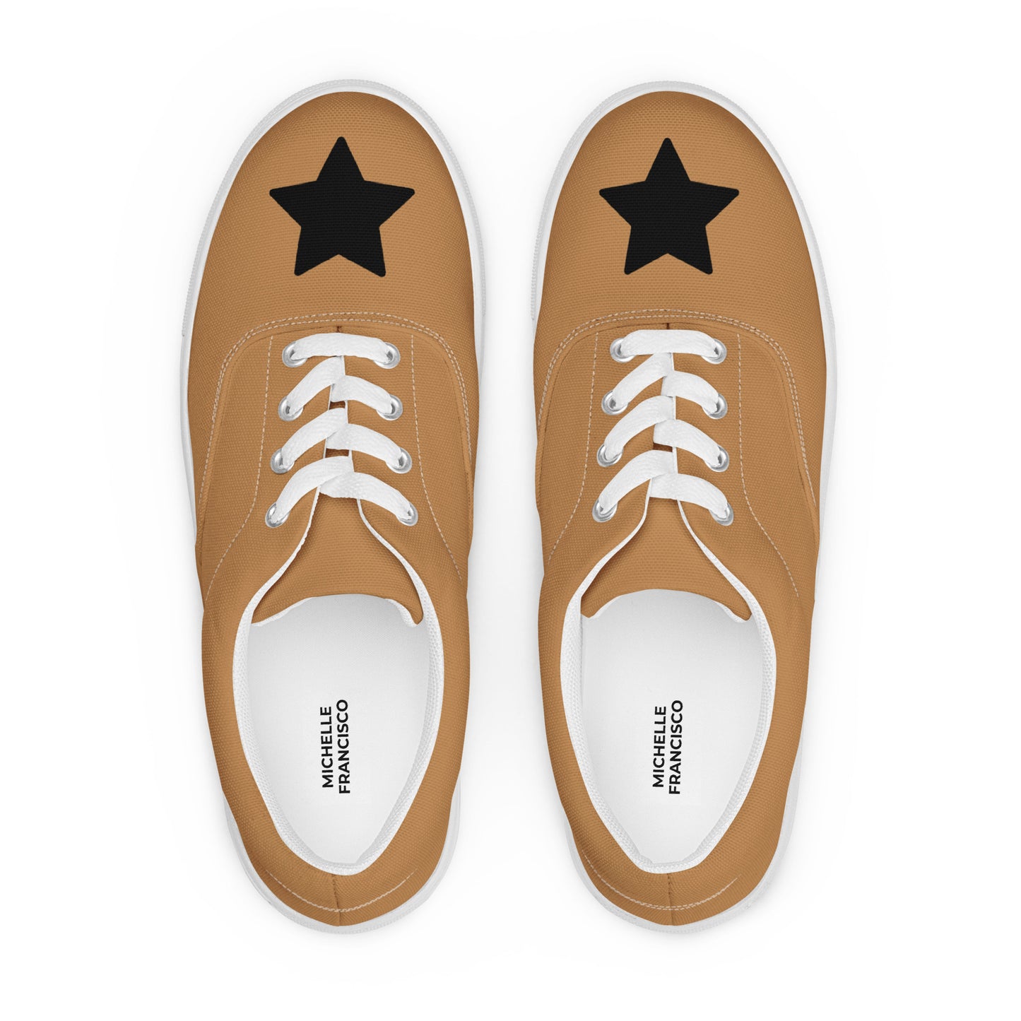 Women’s Black Star Nude Lace-up Canvas Shoes