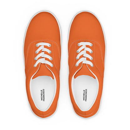 Women’s Orange Lace-up Canvas Shoes