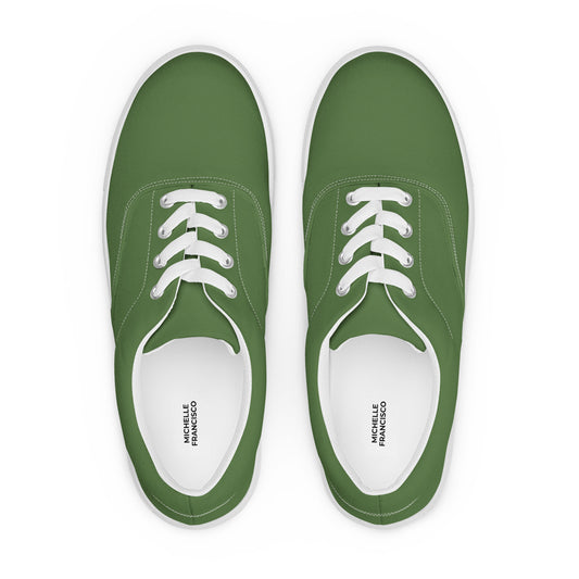 Women’s Fern Green Lace-up Canvas Shoes