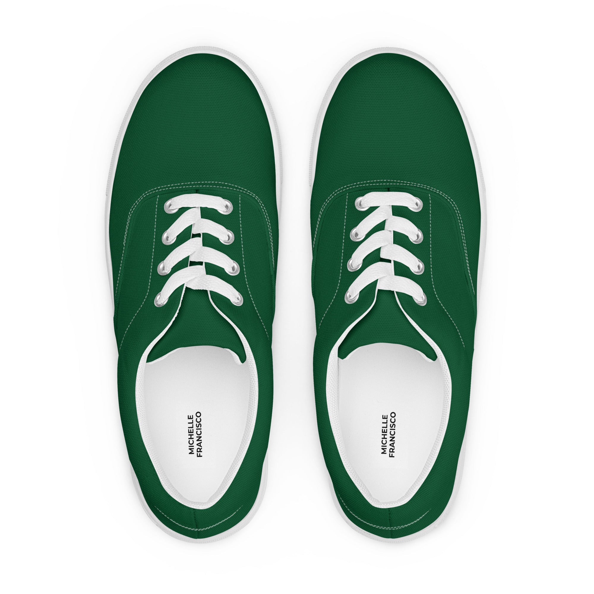 Women s Forest Green Lace up Canvas Shoes