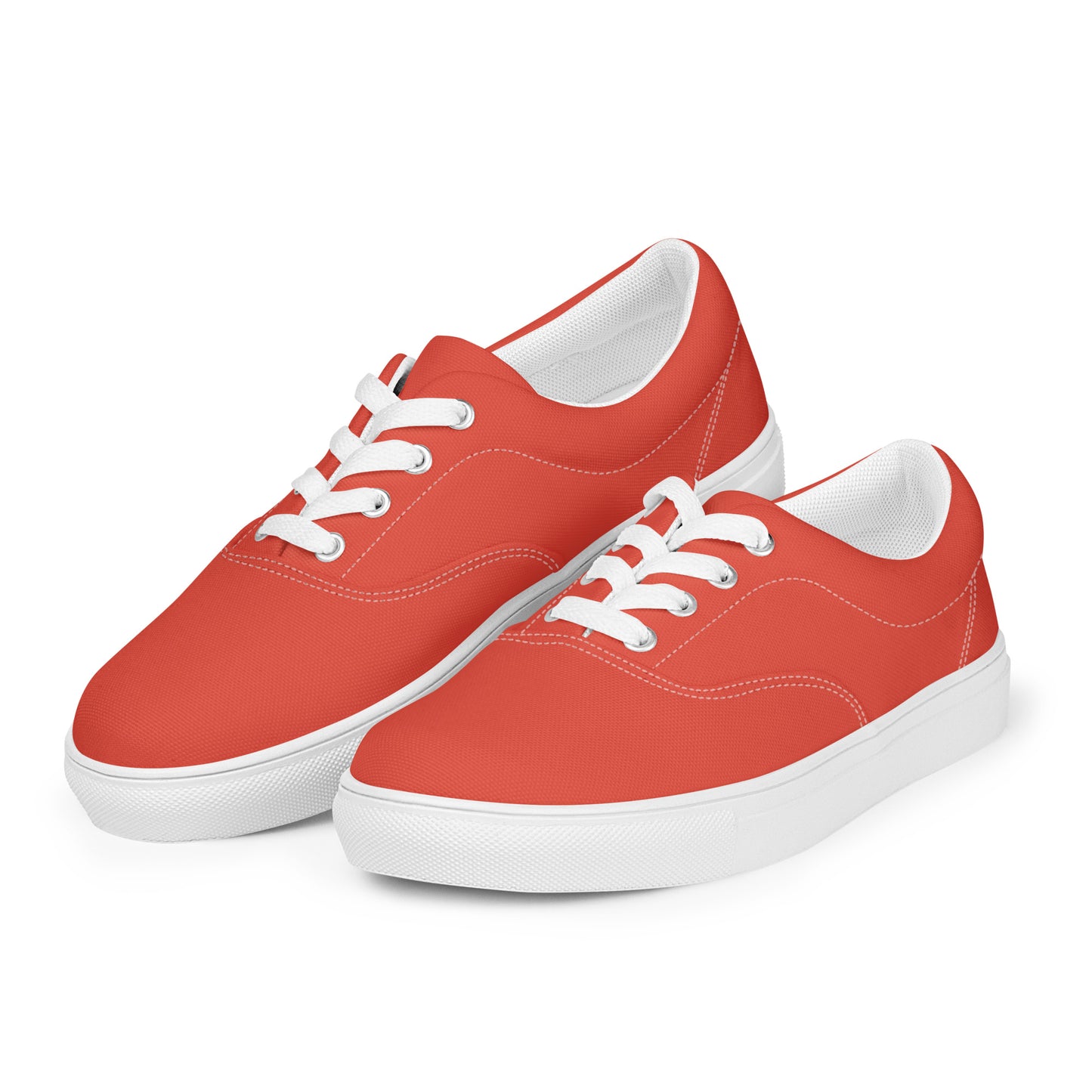 Women’s Orange Red Lace-up Canvas Shoes