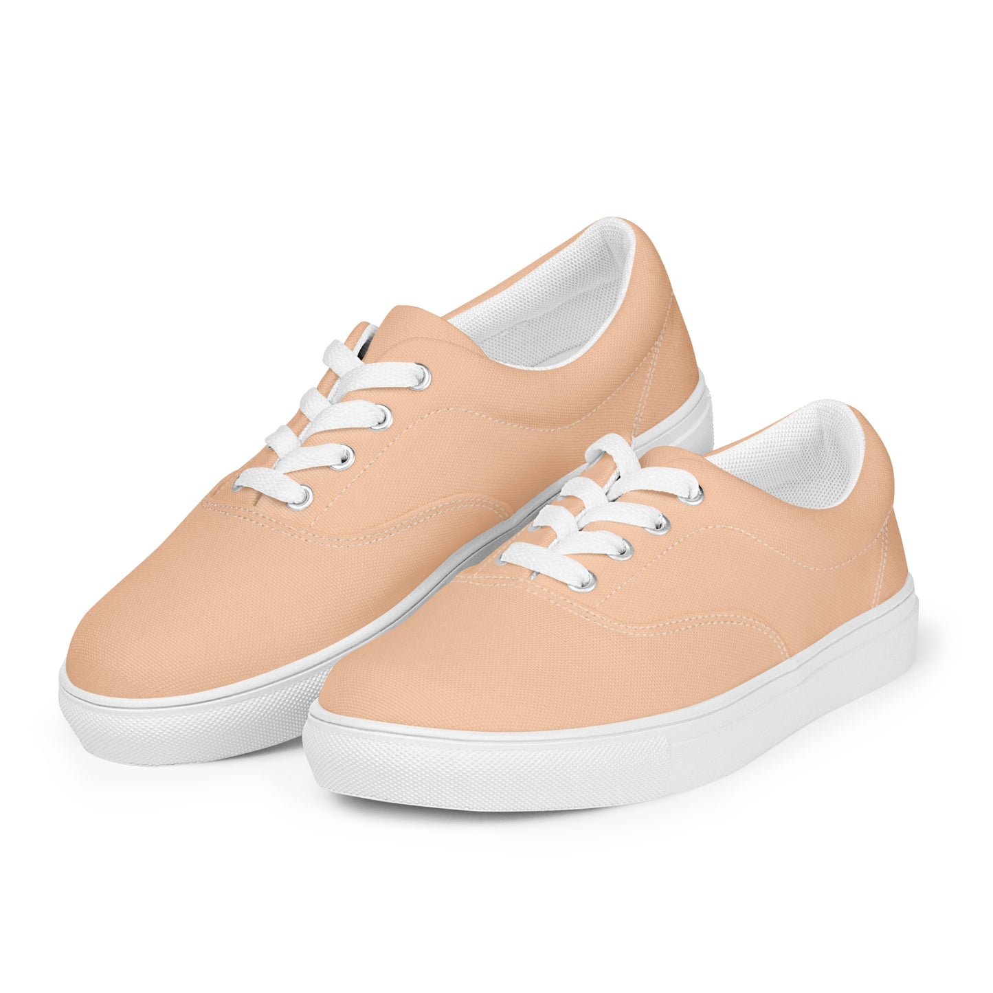 Women’s Peach Lace-up Canvas Shoes