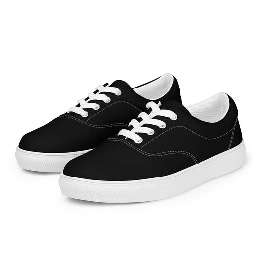 Women’s Black Lace-up Canvas Shoes