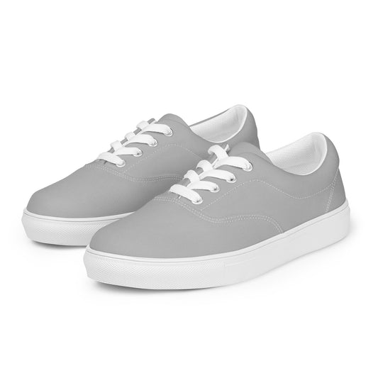 Women’s Silver Lace-up Canvas Shoes