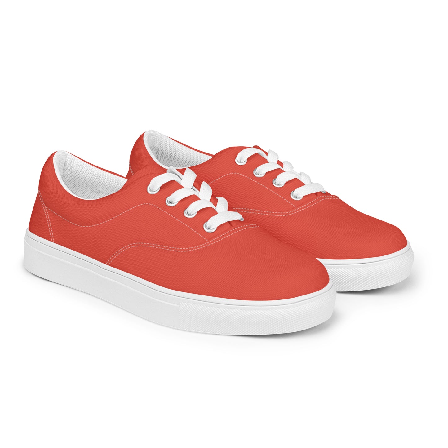 Women’s Orange Red Lace-up Canvas Shoes