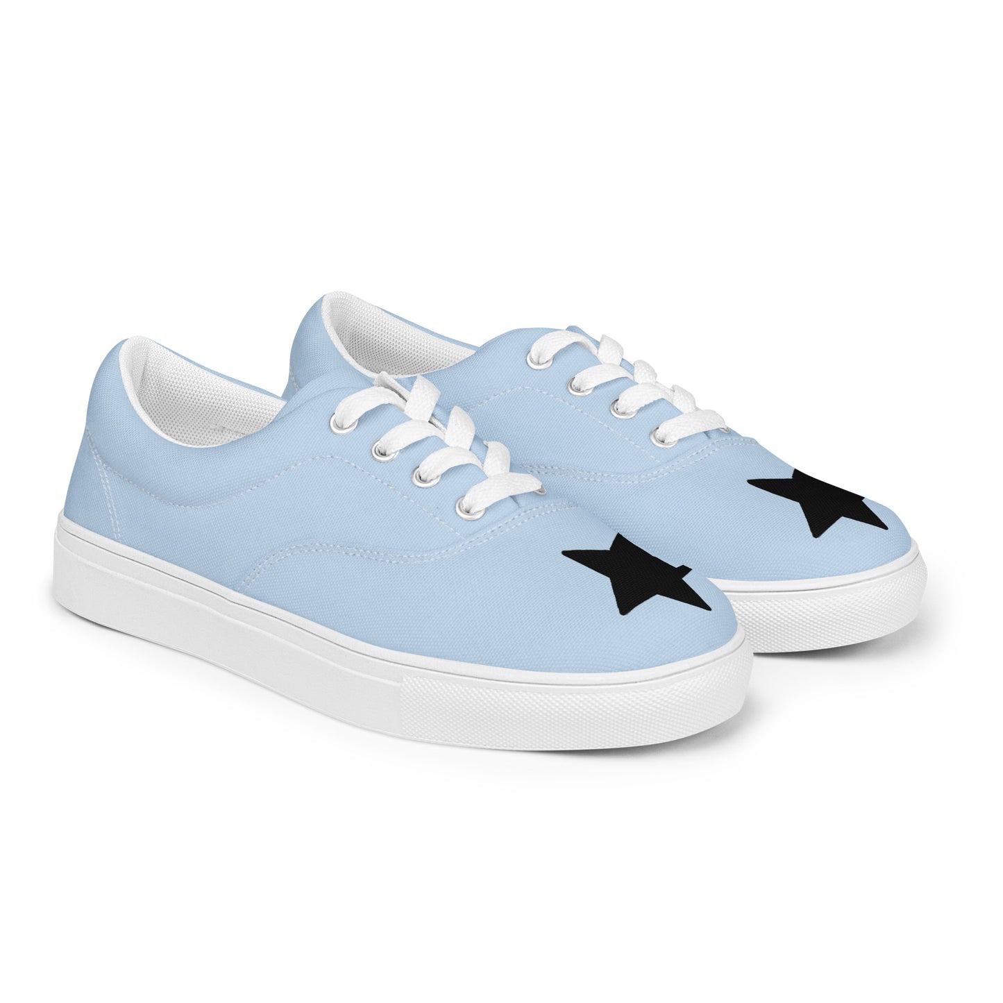 Women’s Black Star Pattens Blue Lace-up Canvas Shoes
