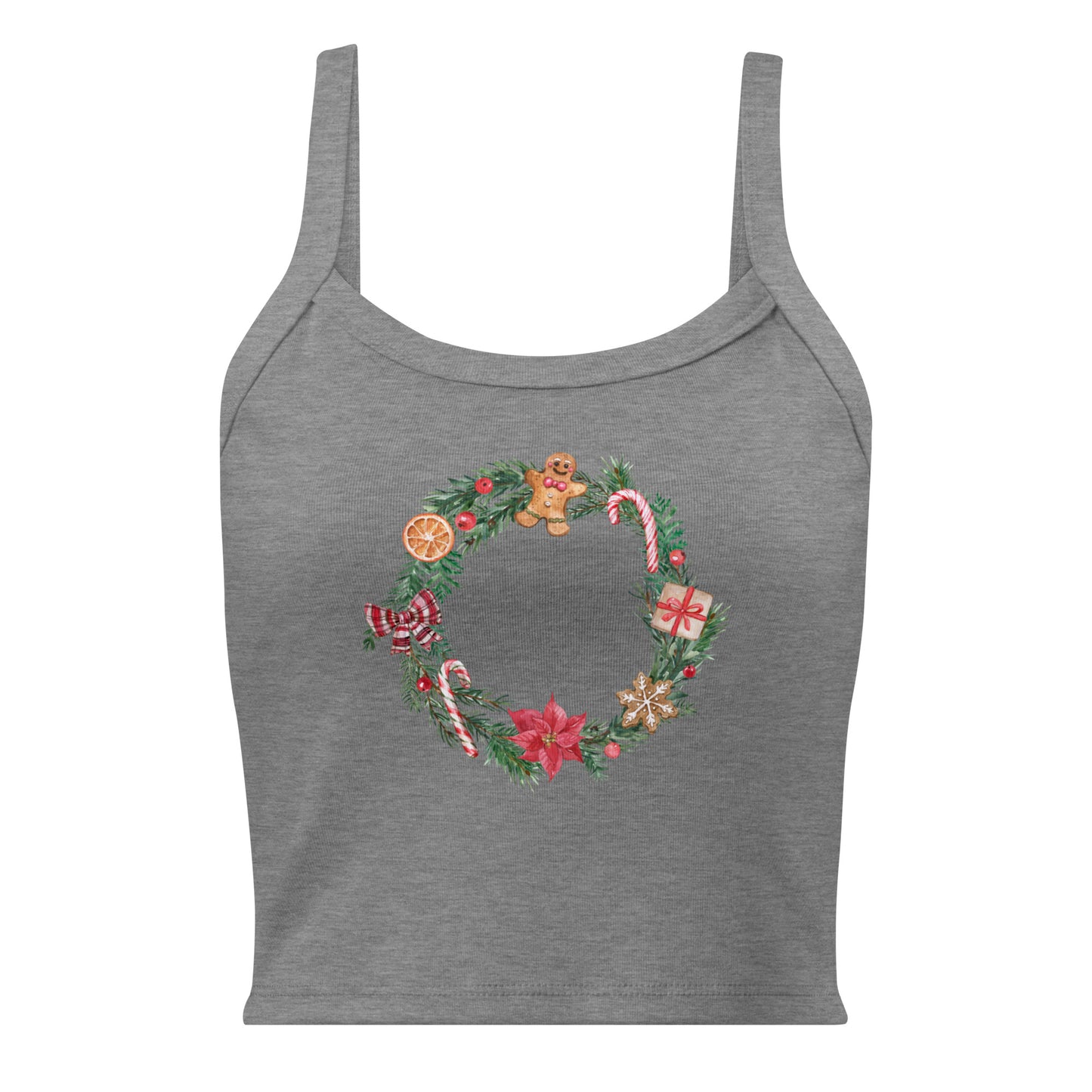 Christmas Wreath Women’s Micro-Rib Tank Top