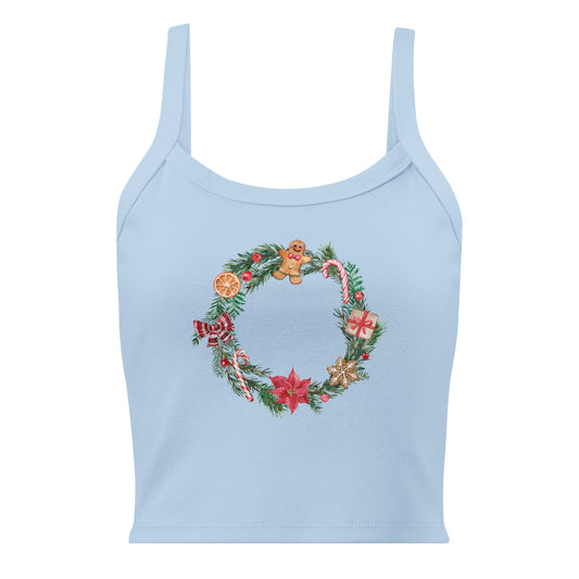 Christmas Wreath Women’s Micro-Rib Tank Top