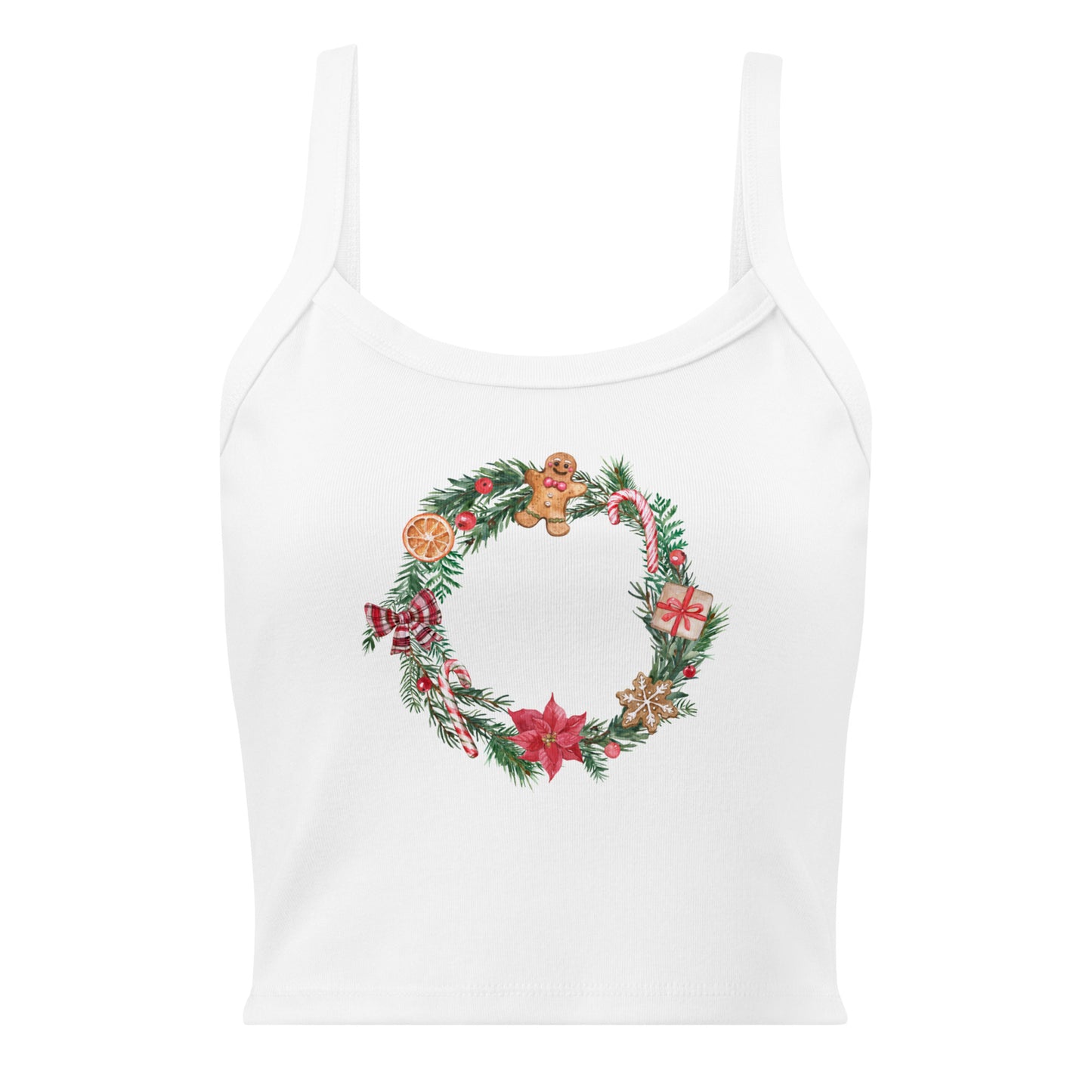 Christmas Wreath Women’s Micro-Rib Tank Top