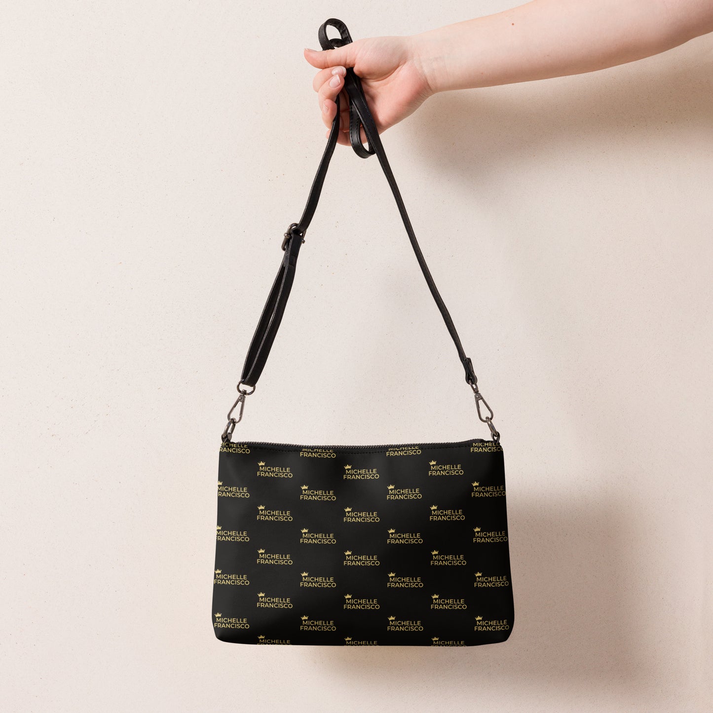 Michelle Francisco Pattern Black/Gold Crossbody Bag