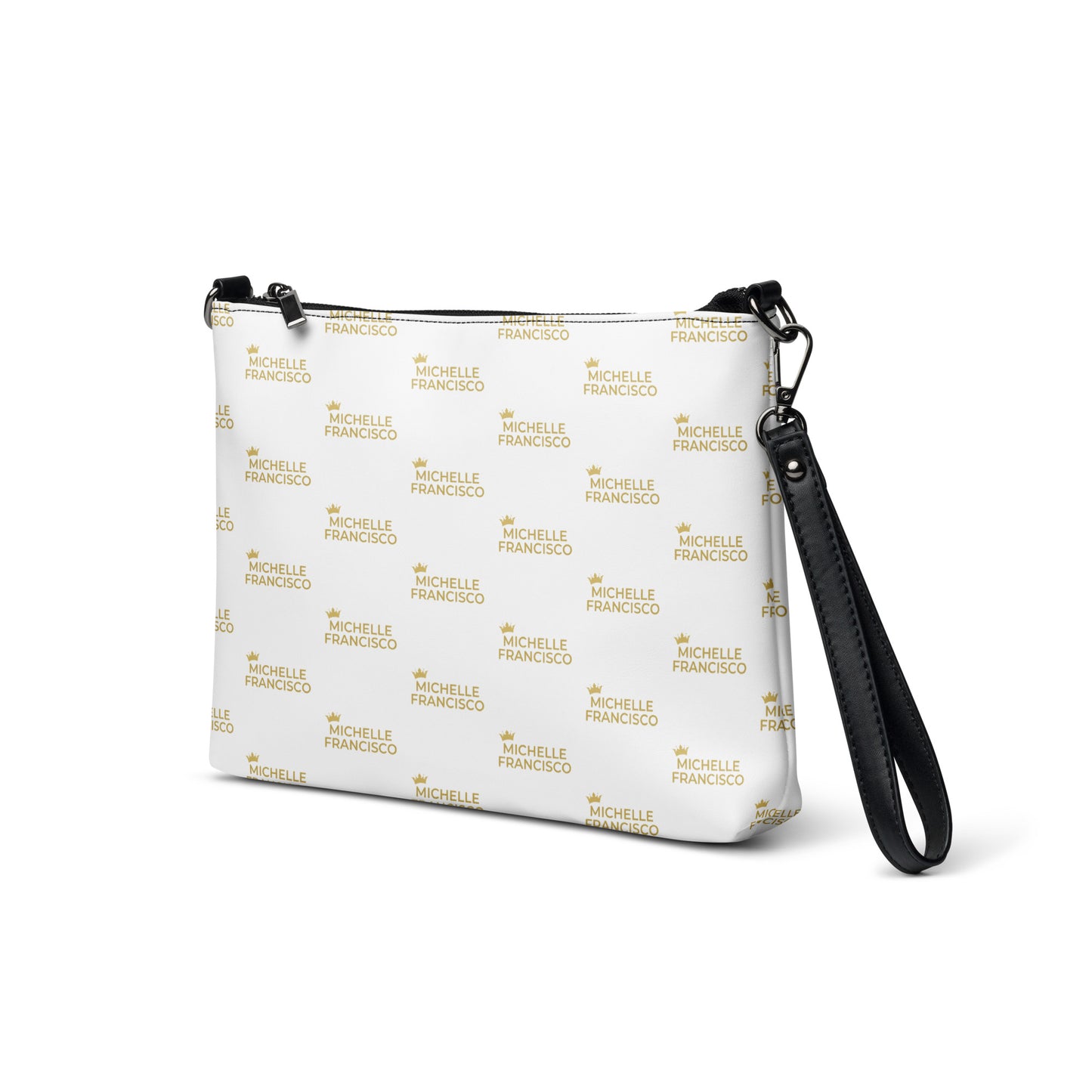 Michelle Francisco Pattern White/Gold Crossbody Bag