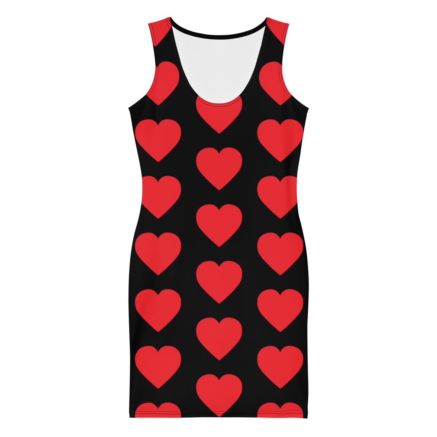 Red Hearts Black Mini Dress