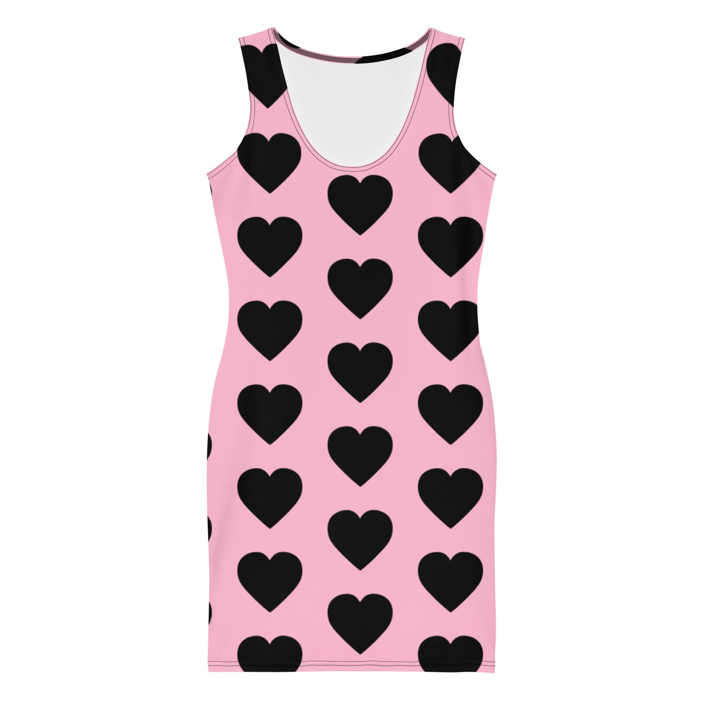 Black Hearts Pink Mini Dress
