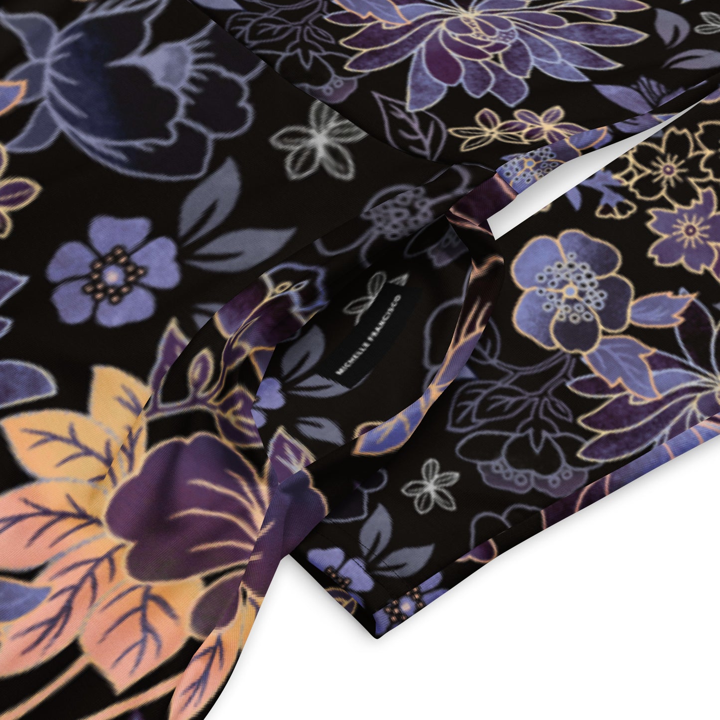 Dark Floral Long Sleeve Midi Dress - Michelle Francisco
