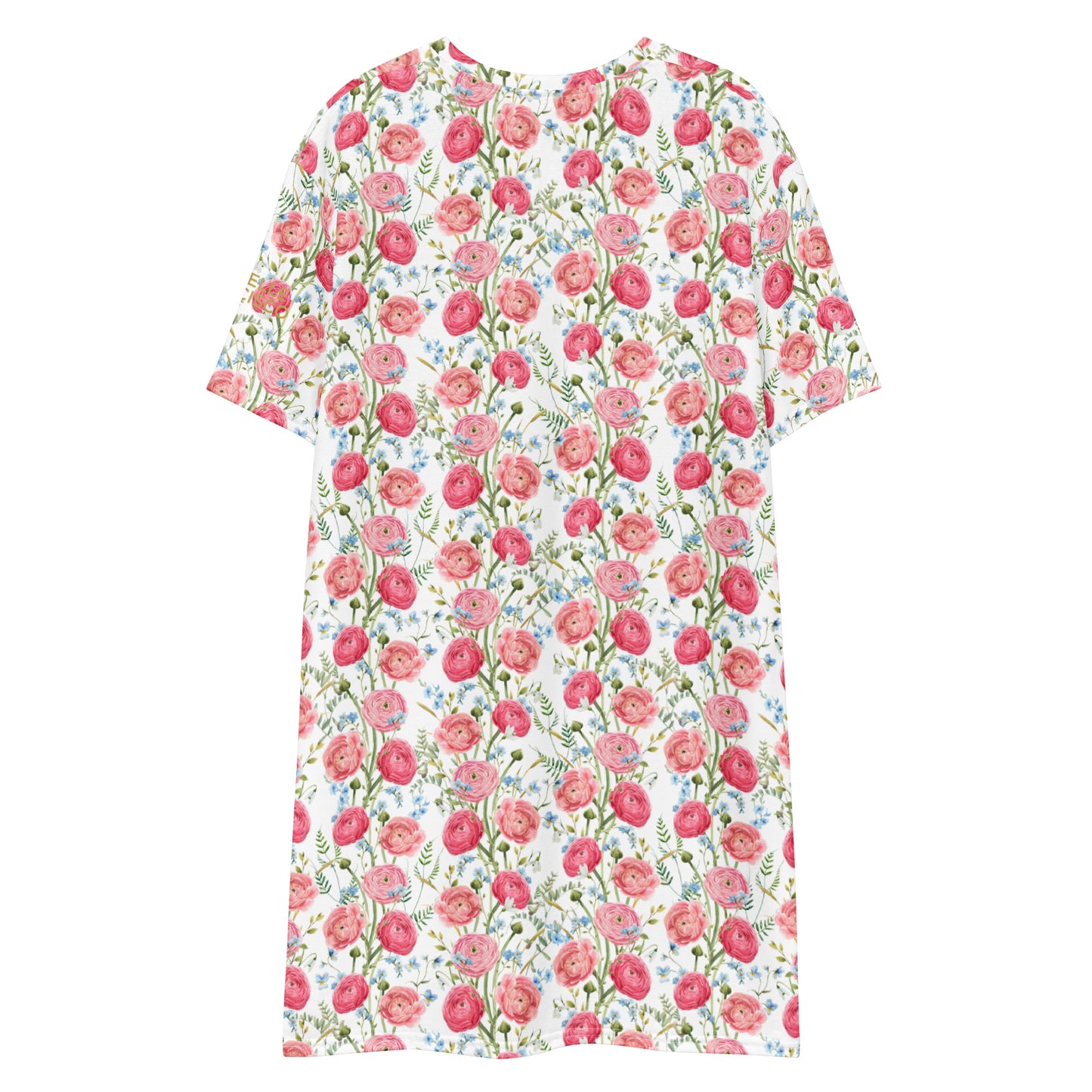 Pink Flowers Lover T-shirt dress