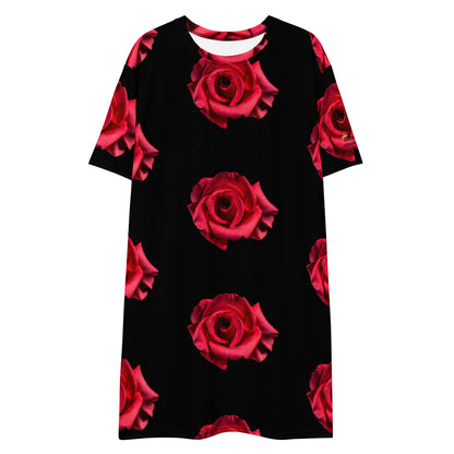 Red Roses T-shirt Dress